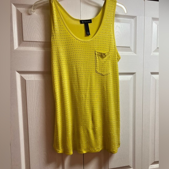 INC Yellow Studded Tank Top with Front Pocket-Size XL.fits large size perfectly - Picture 1 of 7